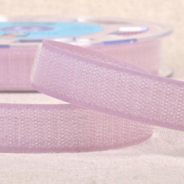 Klettband 20 mm in Hellrosa, Hakenseite und Flauschseite auf der Rolle